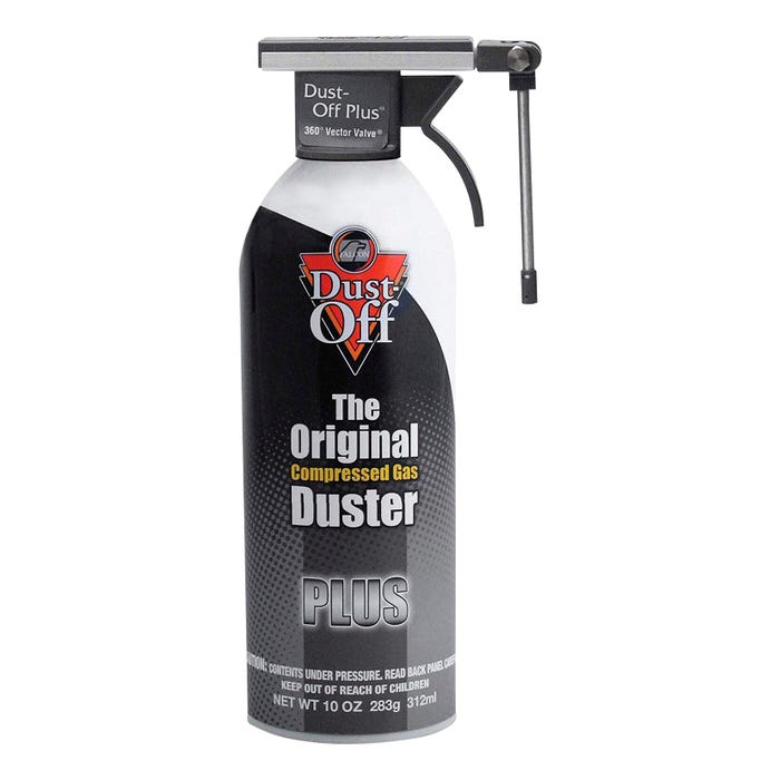 Dust-Off Plus Duster Compressed Gas Duster with 360 Degree Vector Valve, 10 Ounces