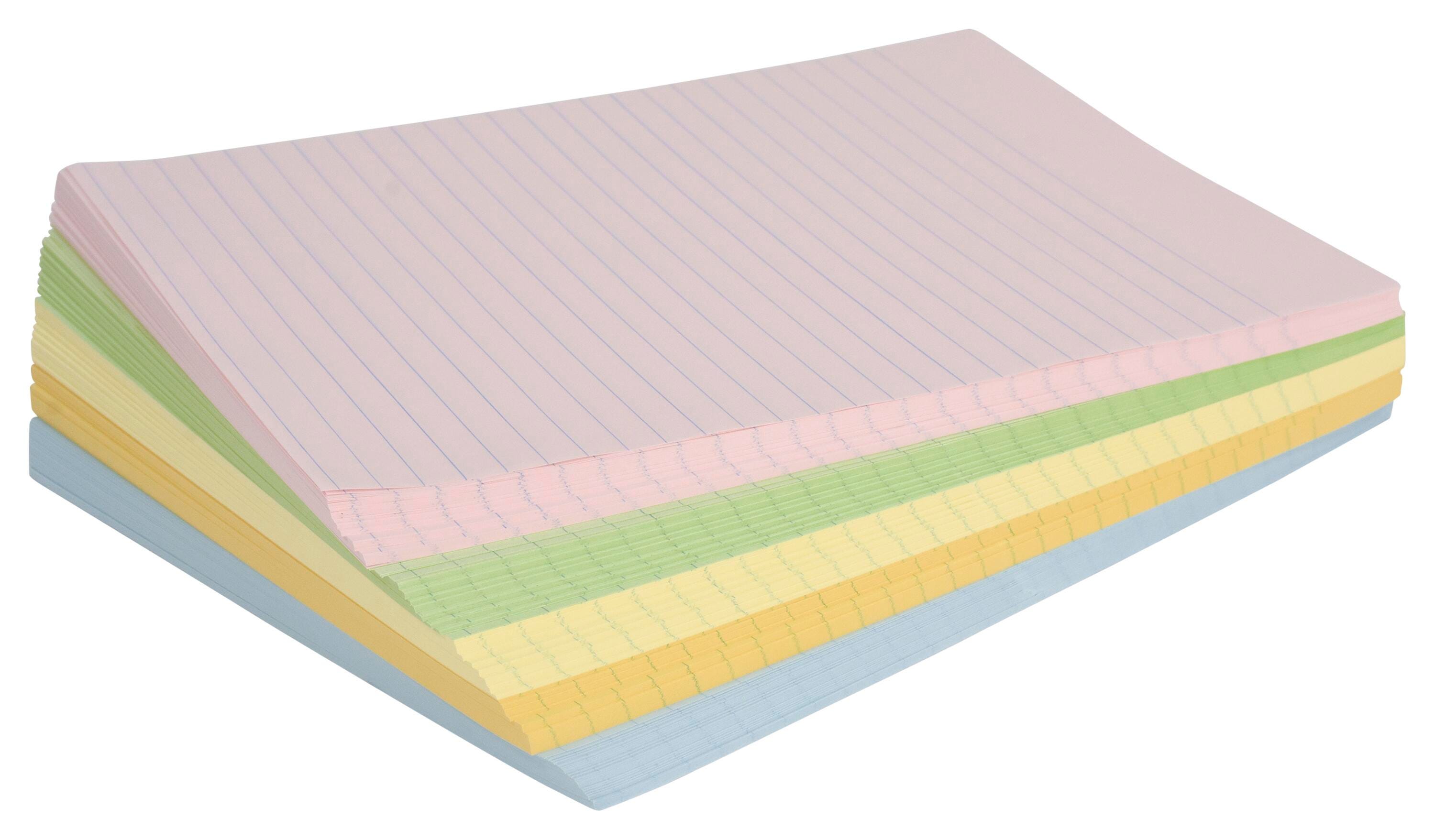 School Smart Colored Lined Paper, 8-1/2 x 11 Inches, 500 Sheets 085454