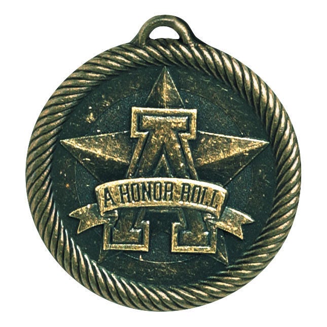 PDU CAT Multi-Level Dovetail/a Honor Roll Value Medal, 2 Inches, Solid Die Cast, Gold