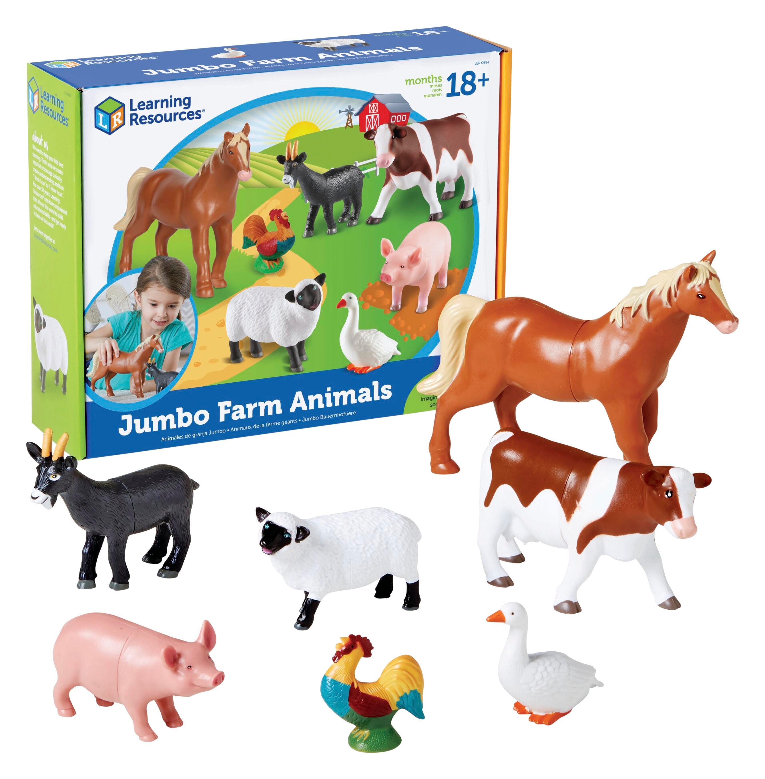 Learning Resources Jumbo Farm Animals, Set of 7 1297070