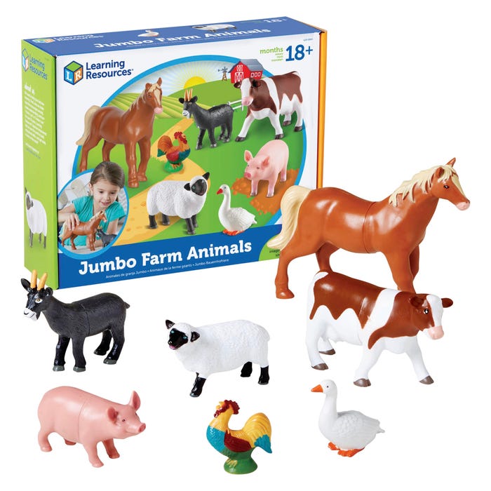 Learning Resources Jumbo Farm Animals, Set of 7