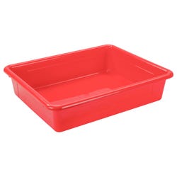 School Smart Storage Tray, Letter Size, 10-3/4 x 13-1/4 x 3 Inches, Red 2019917