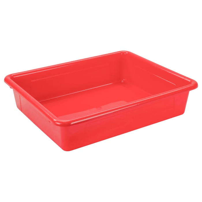 School Smart Storage Tray, Letter Size, 10-3/4 x 13-1/4 x 3 Inches, Red