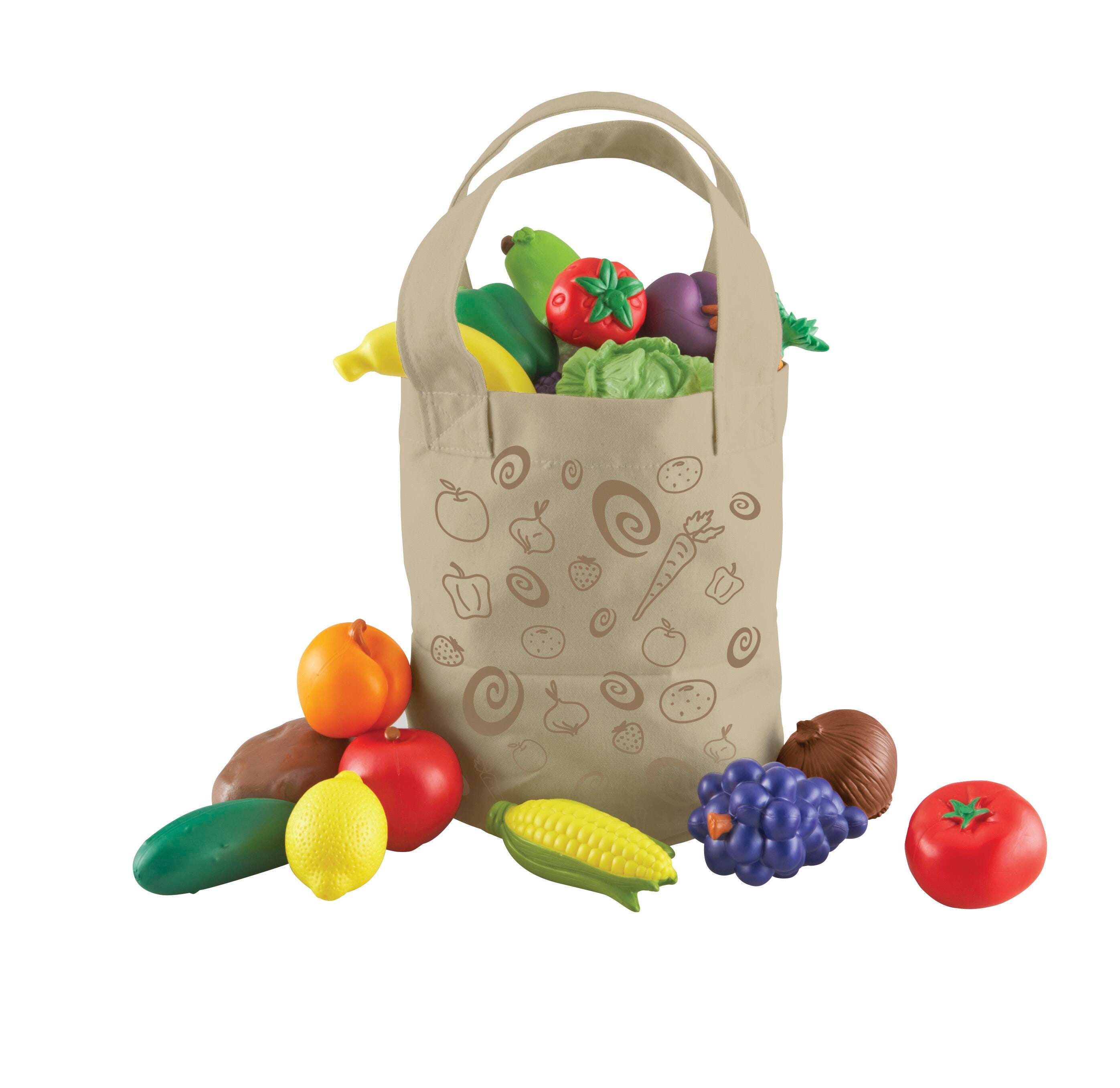 Learning Resources New Sprouts Fresh Picked Fruit & Veggie Tote, Set of 17 1442706