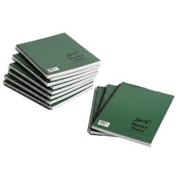 Sax Sulphite Spiral Binding Artists Sketch Diary, 50 lbs, 8-1/2 x 11 Inches, 100 Sheets, White, Pack of 12