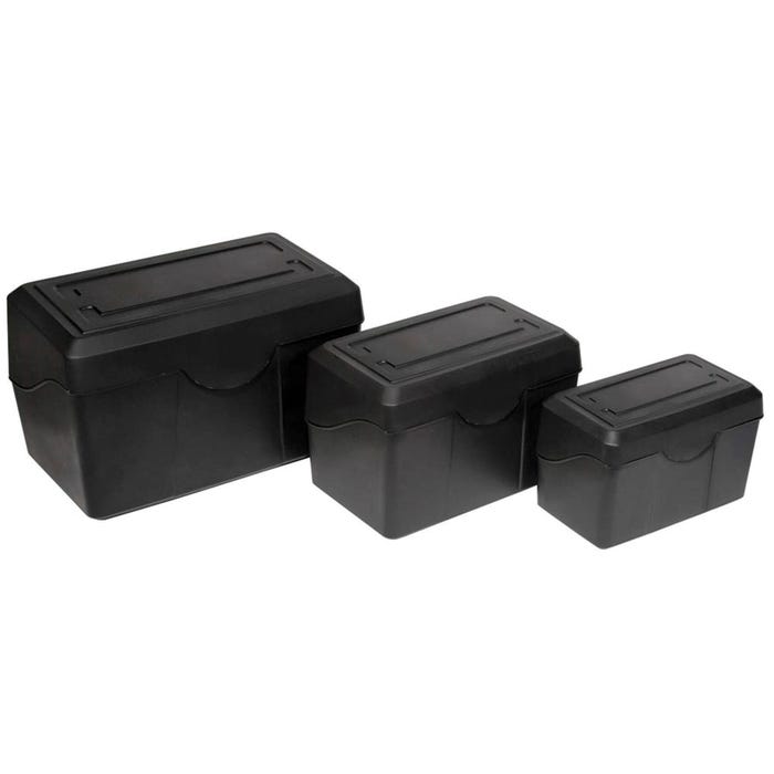 Advantus Plastic Durable Index Card Box, 3 x 5 Inches, Black
