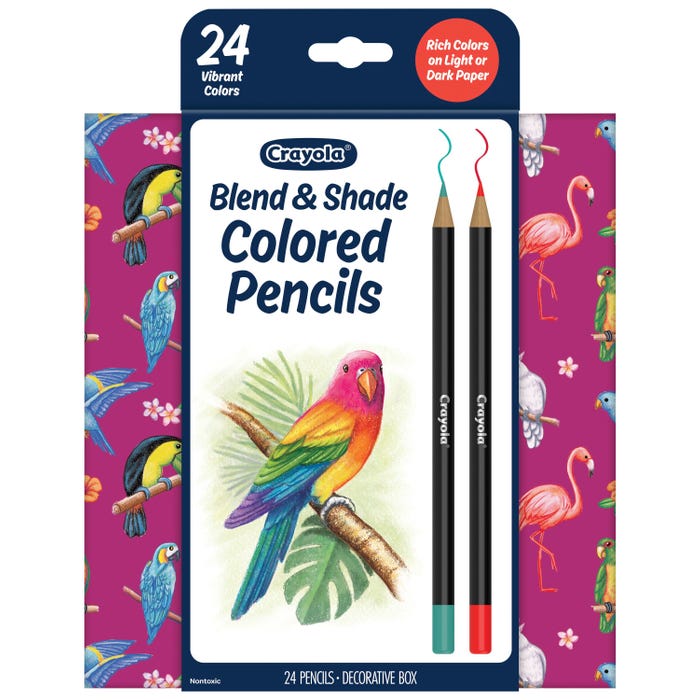 Crayola Blend & Shade Colored Pencils, Assorted Colors, Set of 24