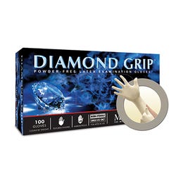 MICROFLEX Diamond Grip Disposable Latex Gloves, Large, Pack of 100