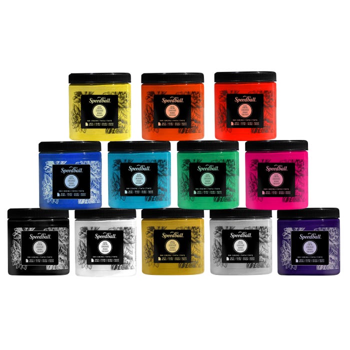 Speedball Water Soluble Block Printing Ink, Set of 12