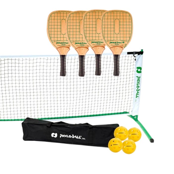 Pickleball Inc. Portable Net System and Swinger Paddle Set