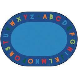 Carpets for Kids Alphabet Circletime Rug, 6 x 9 Feet, Oval, Blue, Item Number 1426221