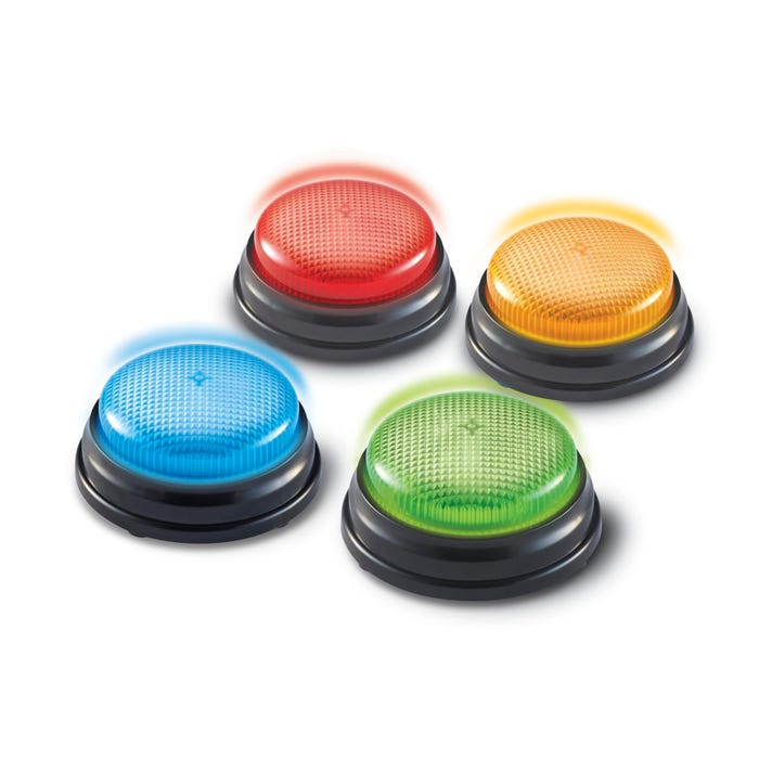 Learning Resources Lights & Sounds Answer Buzzers, Set of 4