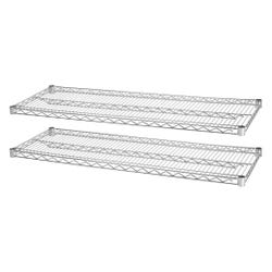 Lorell Chrome Wire Shelving Unit Extra Shelves, 2 Extra Shelves, 36 x 24 Inches, Pack of 2 1506092