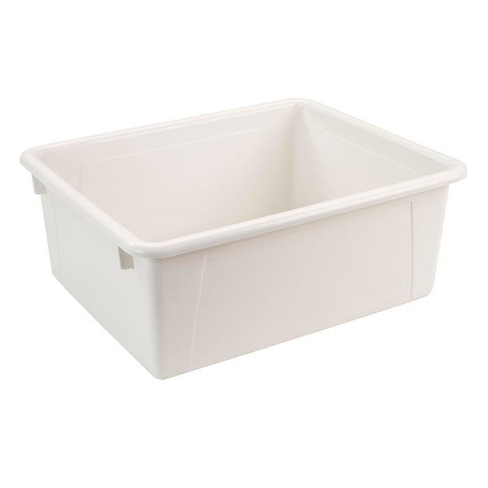 School Smart Deep Storage Bin, 10-3/4 x 13-3/8 x 5-1/4 Inches, White