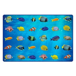 Carpets for Kids Friendly Fish Seating Carpet, 6 x 9 Feet, Rectangle, Blue, Item Number 2019707