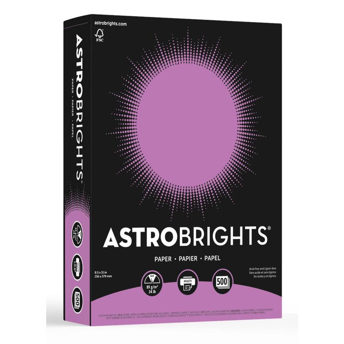 Astrobrights Premium Colored Paper, 8-1/2 x 11 Inches, 24 lbs, Planetary Purple, 500 Sheets