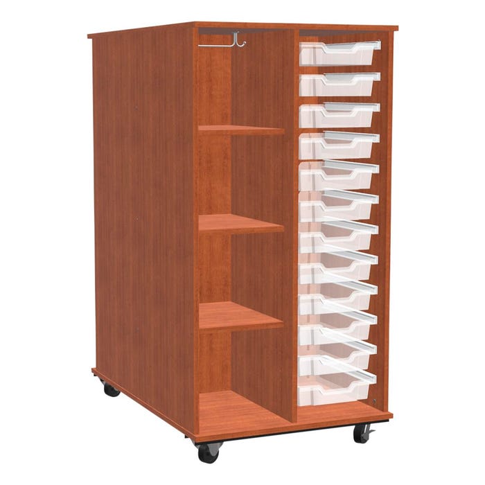 Classroom Select Expanse Series Mobile Tote Double Sided Storage Cabinet, 24 Three Inch totes, 39 x 30 x 60 Inches