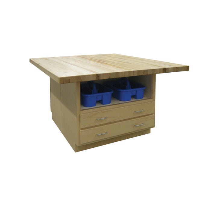 Hann Crafts and Project Workstation, 64 W x 54 D x 33-1/4 H Inches, Hard Maple