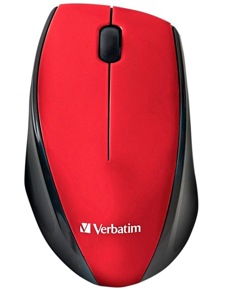 Verbatim Wireless Notebook Multi-Trac Blue LED Mouse, Red 2136016