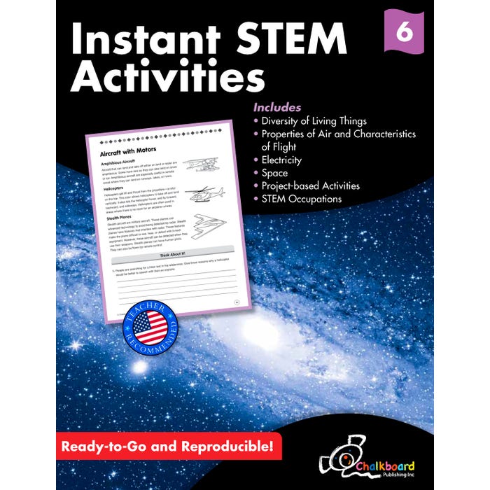 Creative Teaching Press Instant STEM Activities Workbook, 120 Pages, Grade 6