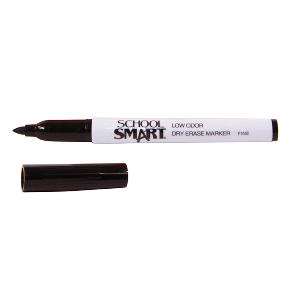 Image for School Smart Dry Erase Pen Style Markers, Fine Tip, Black, Pack of 48 from School Specialty