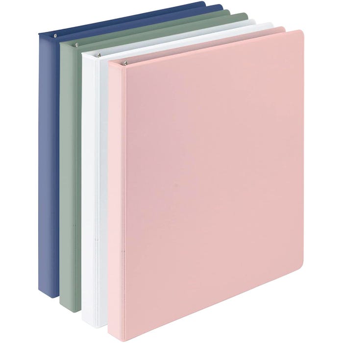Samsill Earth Choice Durable View Binders, D-Ring, 1/2 Inch, Assorted Colors, Pack of 4