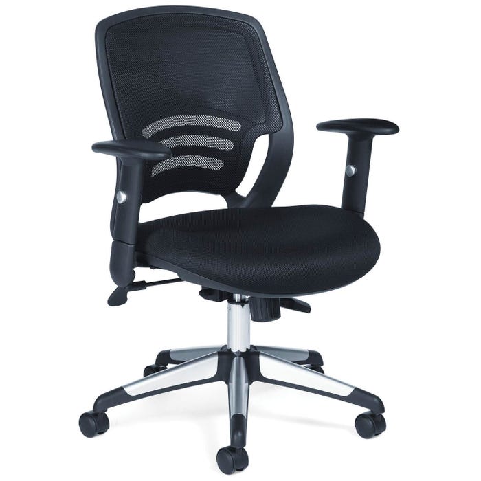 Offices To Go Managerial Chair with Synchro Tilt, 25-1/2 x 24-1/2 x 36-1/2 Inches, Black