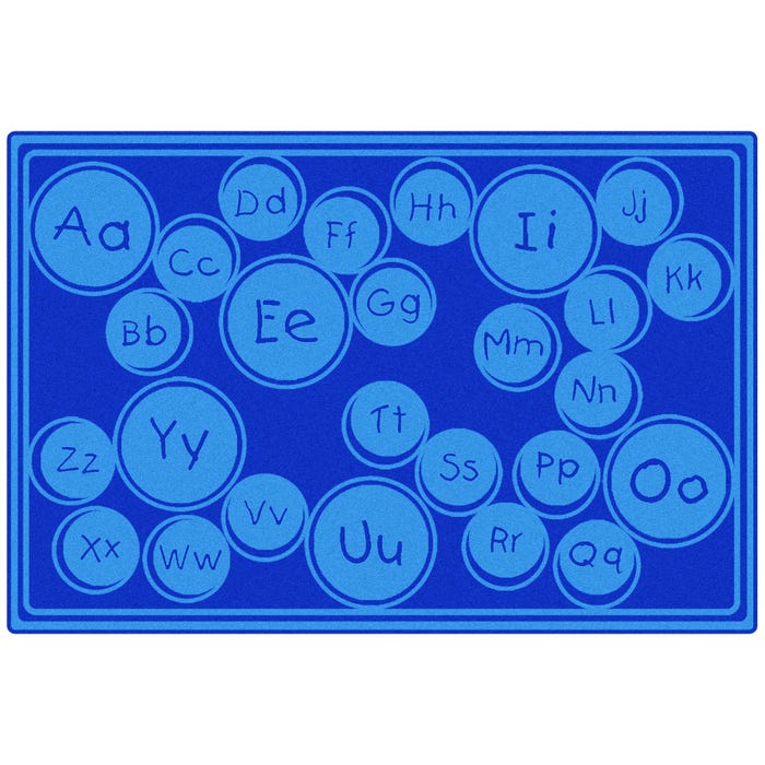 Carpets for Kids Premium Alphabet Bubbles Seating, Rectangle