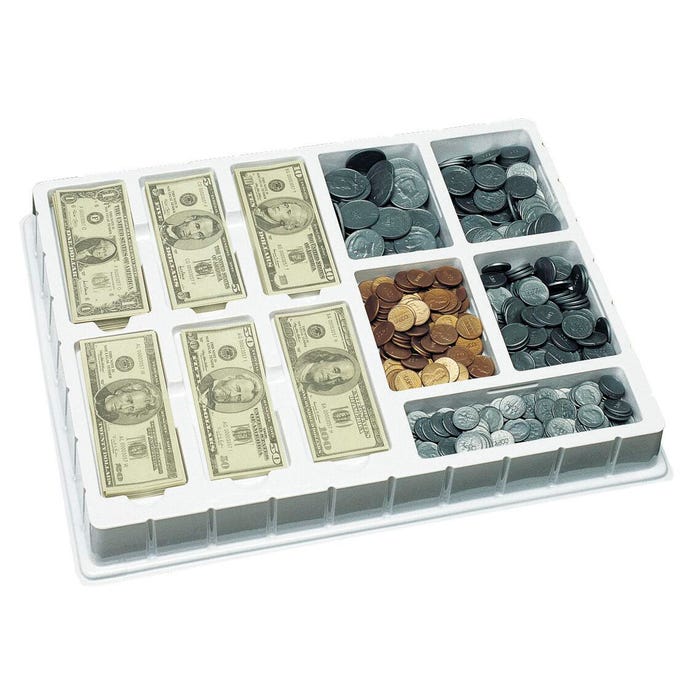 Educational Insights American Play Money Coins and Bills Deluxe Set, 750 Pieces