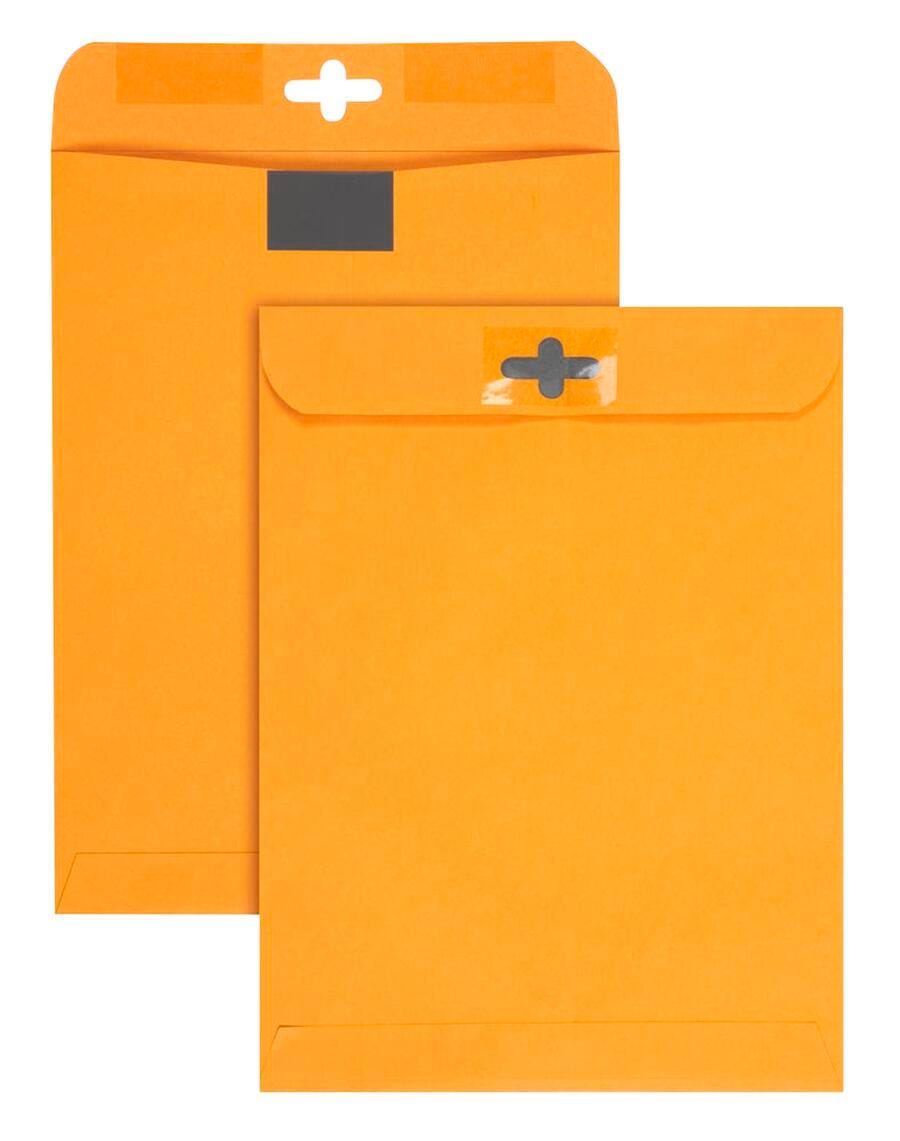 Quality Park Postage Saving Clasp Envelopes, 9 x 12 Inches, Kraft Brown, Pack of 100, Item Number 1398015