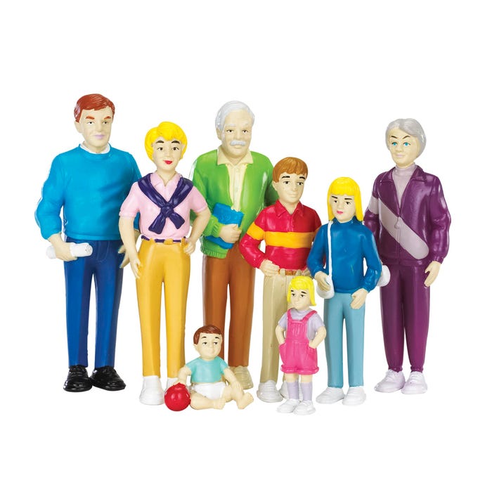 Marvel Education Pretend Play Figures, Caucasian Family, Set of 8