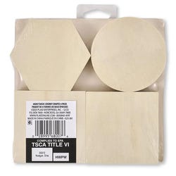 Plaid Enterprises Chunky Wood Shapes, Beige, Set of 4