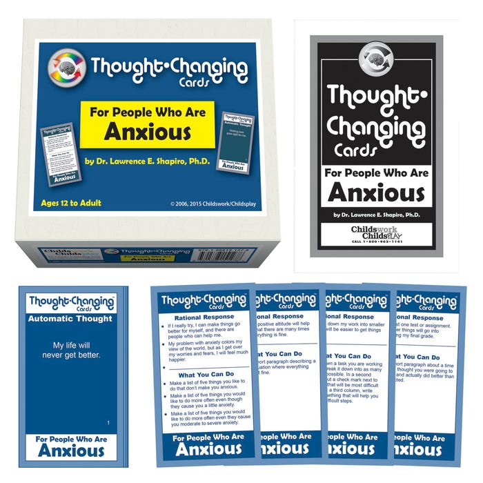 Childswork/Childsplay Thought-Changing Cards for People who are Anxious, Ages 12 and Up, Set of 50