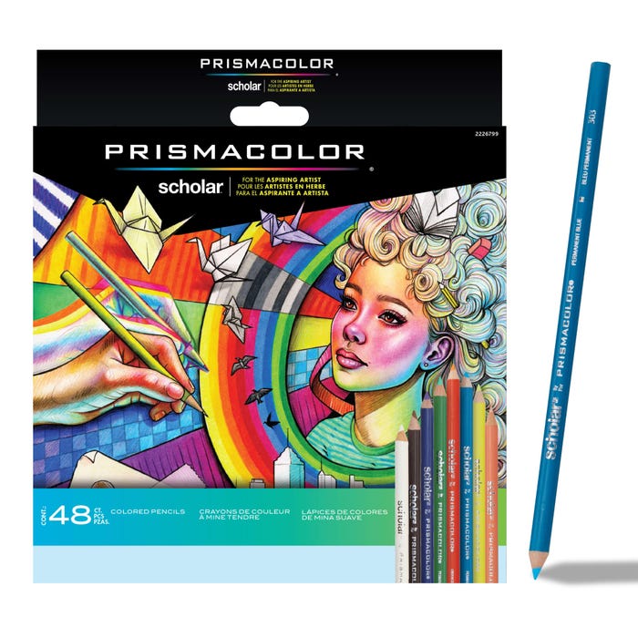 Prismacolor Scholar Colored Pencils, Assorted Colors, Set of 48