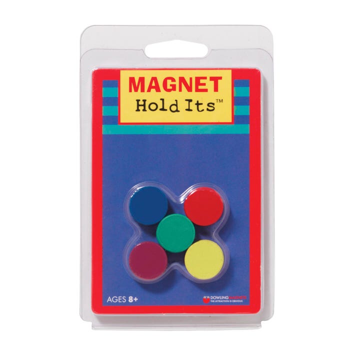 Dowling Magnets Ceramic Disc Magnets, 3/4 Inch, Assorted Colors, Pack of 10