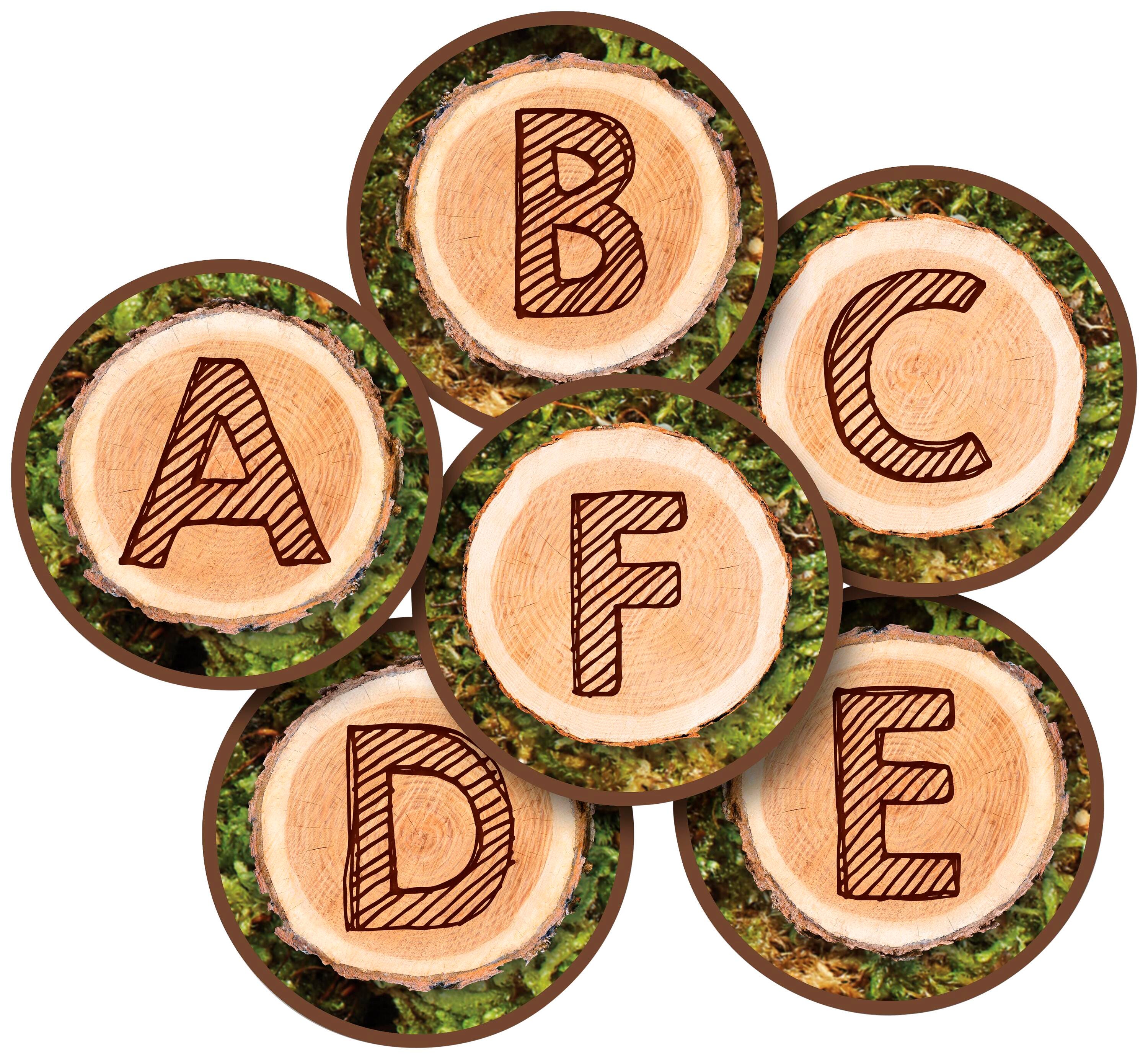 Carpets for Kids Alphabet Tree Carpet Seating Rounds, 12 Inch Rounds, Set of 26, Brown, Item Number 2019688