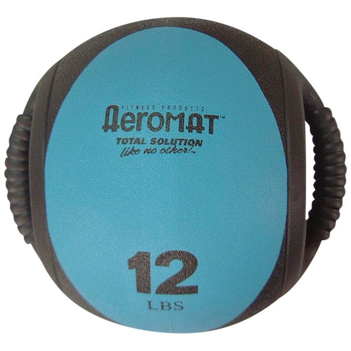Aeromat Dual Grip Power Medicine Ball, 12 Pounds, Teal and Black