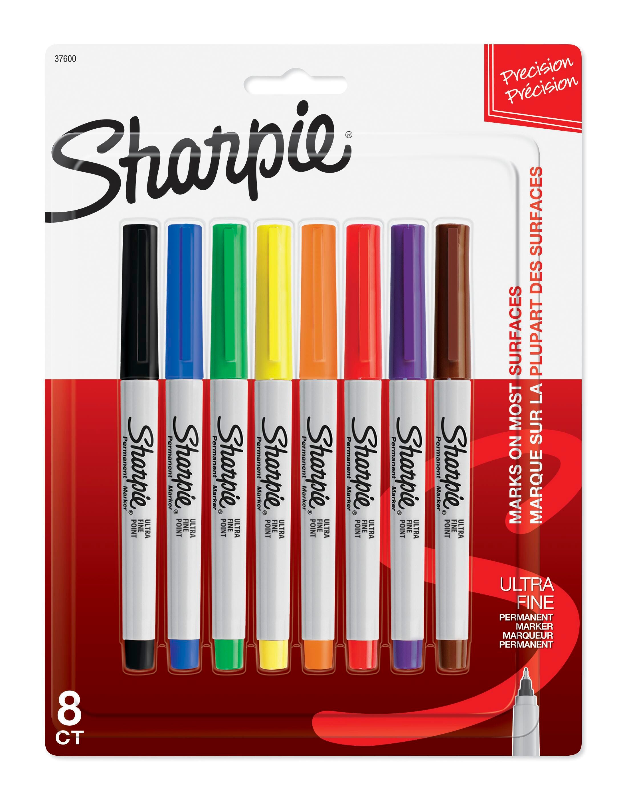 Image for Sharpie Permanent Marker, Ultra Fine Point, Assorted Colors, Set of 8 from School Specialty