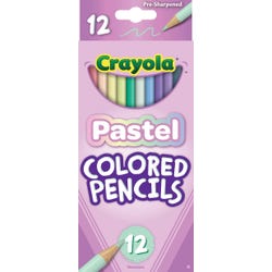 Crayola Pastel Colored Pencils, Assorted Colors, Set of 12 Item Number 2130511
