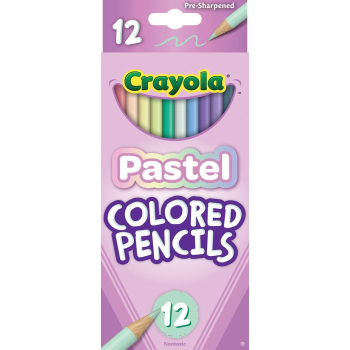 Crayola Pastel Colored Pencils, Assorted Colors, Set of 12