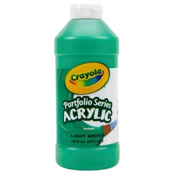 Crayola Portfolio Non-Toxic Acrylic Paint, 1 pt Squeeze Bottle, Light Green, Item Number 216644