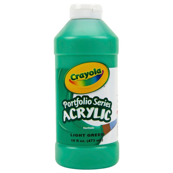 Crayola Portfolio Series Acrylic Paint, 1 Pint Bottle, Light Green