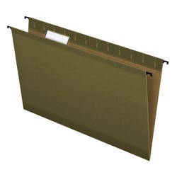 Pendaflex SureHook Hanging File Folders, Legal Size, 1/5 Cut Tabs, Green, Pack of 20