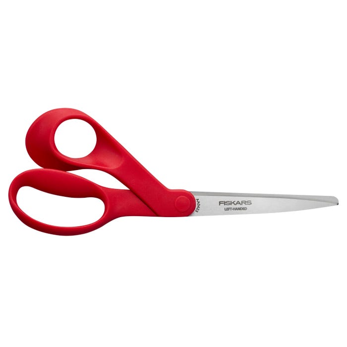 Fiskars Premier Left-Handed Bent Scissors, 8 Inches, Red