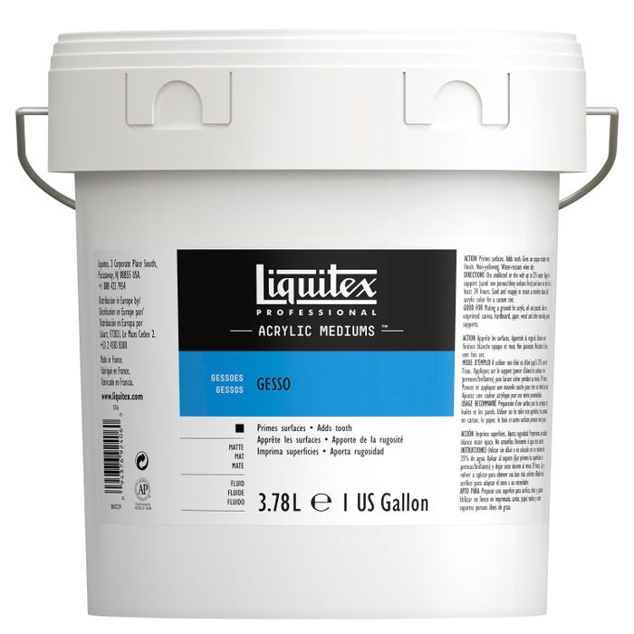 Liquitex Non-Toxic Ready-to-Use Acrylic Gesso, 1 Gallon, Dries to a Brilliant White