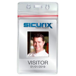 Baumgartens Sicurix Sealable Vertical Zip Closure Badge Holder, 3-3/4 X 2-5/8 in, Vinyl, Pack of 50 1403331