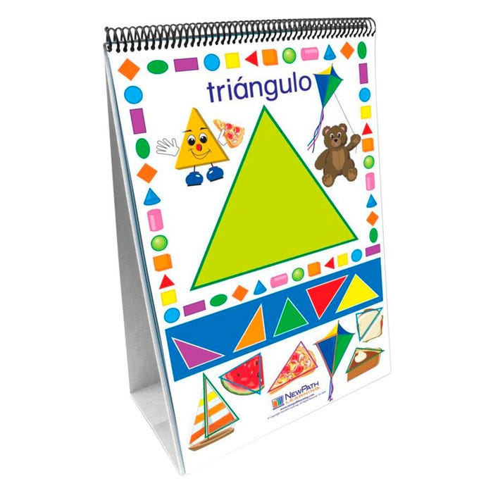 NewPath Learning Exploring Shapes Flip Charts Set, Spanish Language, Grades PreK to 2