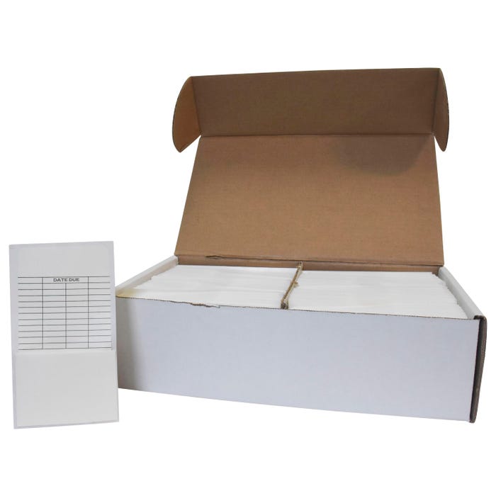 School Smart High Back Peel and Press Date Due Library Pockets with Grid, 3-1/2 x 6-1/4 Inches, Pack of 500