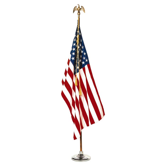Annin United States Flag with Pole, Nylon, Indoor, 3 x 5 Feet