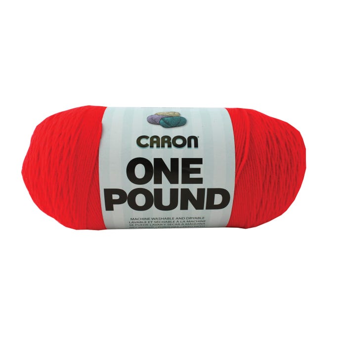 Caron Washable Acrylic Yarn, 1 Pound, 812 Yards, Scarlet